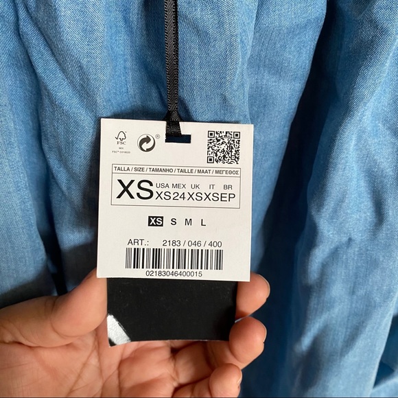 ZARA Woman Butterfly Off Shoulder Dress Size XS - Picture 6 of 8